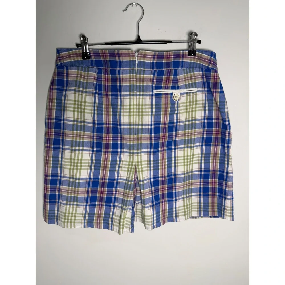 Peter Millar‎ Womens Plaid Golf Skort Blue Green Purple Pleated Skirt Size 12